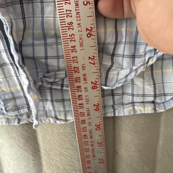 James Tattersall Men’s Button Down Shirt Size XL Blue Yellow Plaid Long Sleeve - Picture 5 of 6